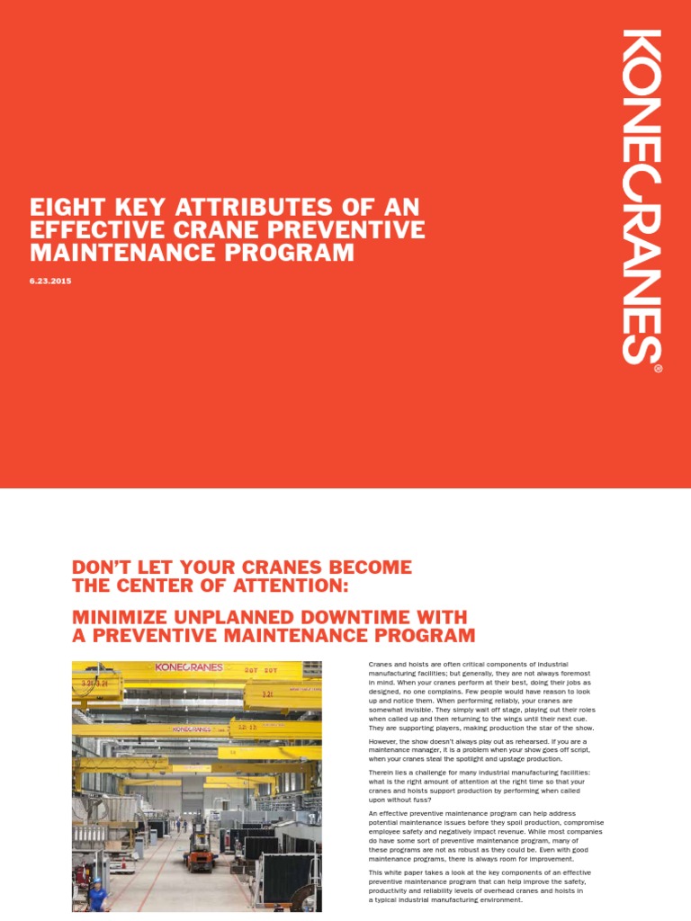 Eight Key Attributes of An Effective Crane Preventive Maintenance