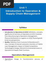 Unit 1 Introduction To Operations N Supply Chain Management