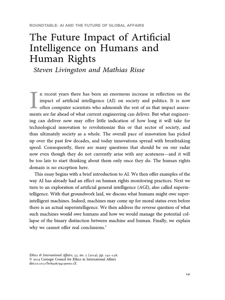 The Future Impact of Artificial | PDF | Computers