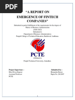 Emergence of Fintech Companies 