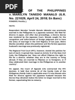 Republic of The Philippines V. Marelyn Tanedo Manalo (G.R. No. 221029, April 24, 2018 en Banc)