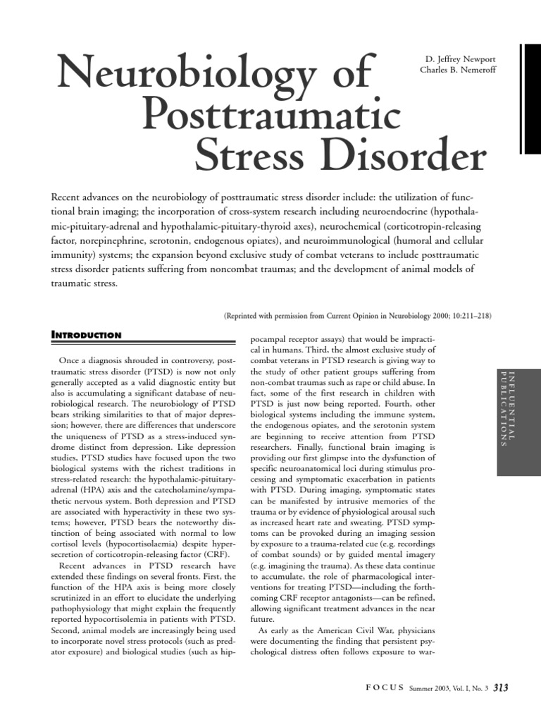Neurobiology of Post Traumatic Stress Disorder - Newport & Nemeroff ...