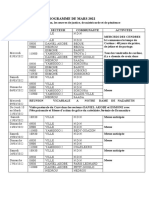 Programme de Mars 2022