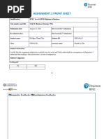 Assignment 2 Front Sheet: Qualification BTEC Level 4 HND Diploma in Business