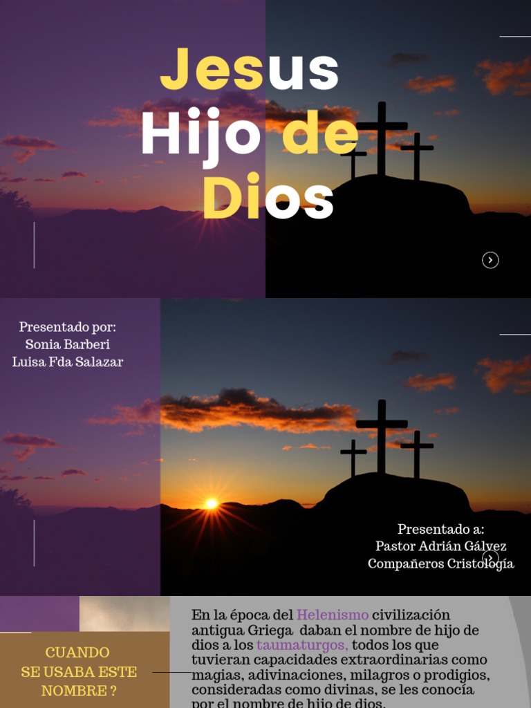 Jesús: El Hijo de Dios y su Misión | PDF | Jesús | Dios