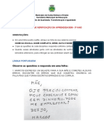 Atividade de Verificação Da Aprendizagem - 3º Ano: Orientações