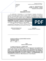 Către Primăria Săveni: Operator de Date Cu Caracter Personal Înreg - Sub nr.2942