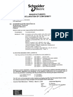 Declaracion de Conformidad de Manufactura SCHNEIDER ELECTRICAL