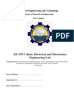 EE-199 L Basic Electrical and Electronics Engineering Lab