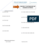 Ficha Trabajo Numeros Enteros Suma y Resta