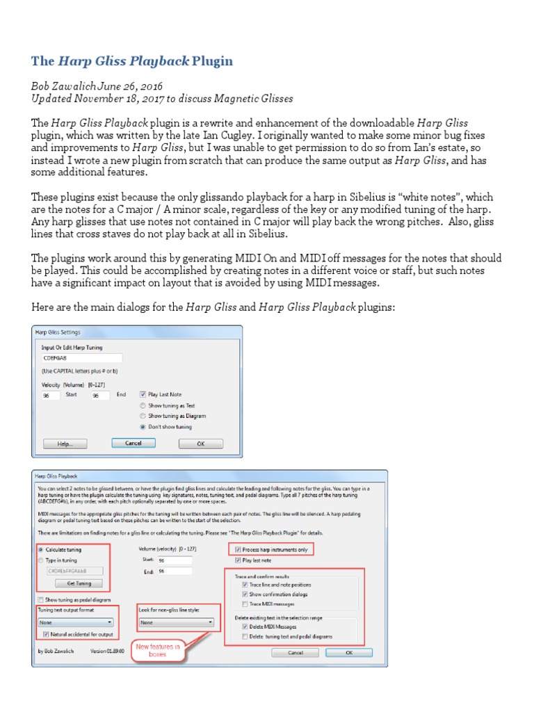 Harp Gliss Playback Plugin Overview | PDF | Computing