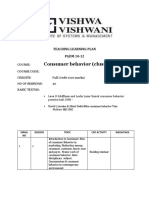 Consumer Behavior (Cluster 2) : Teaching Learning Plan PGDM 10-12