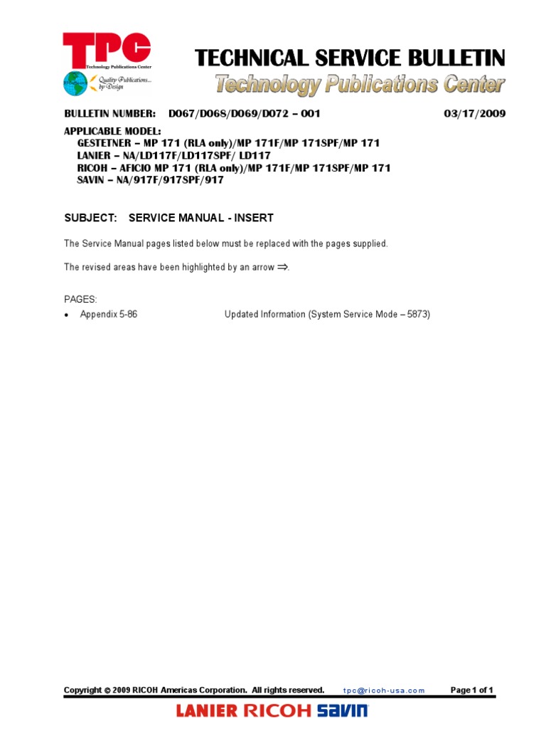 Technical Service Bulletin PDF