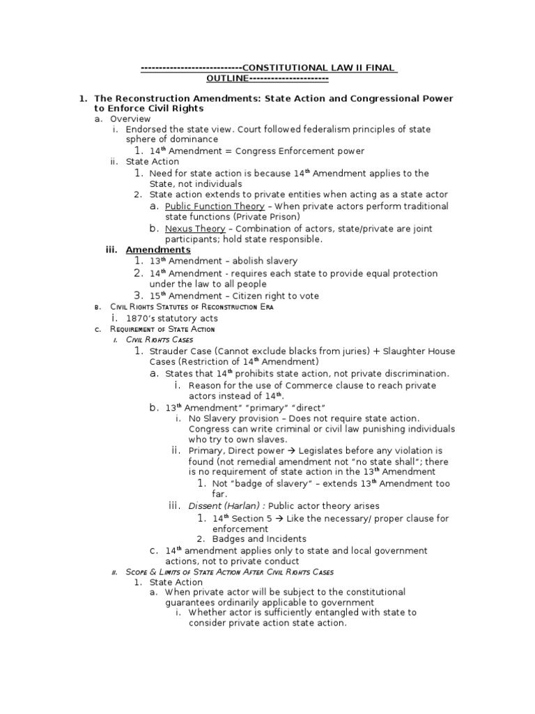 State Action in Constitutional Law | PDF | Fourteenth Amendment To The ...