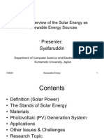 Presenter: Syafaruddin: A Brief Overview of The Solar Energy As Renewable Energy Sources