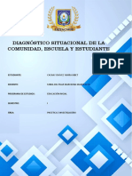 Diagnóstico Situacional de La Comunidad, Escuela y Estudiante