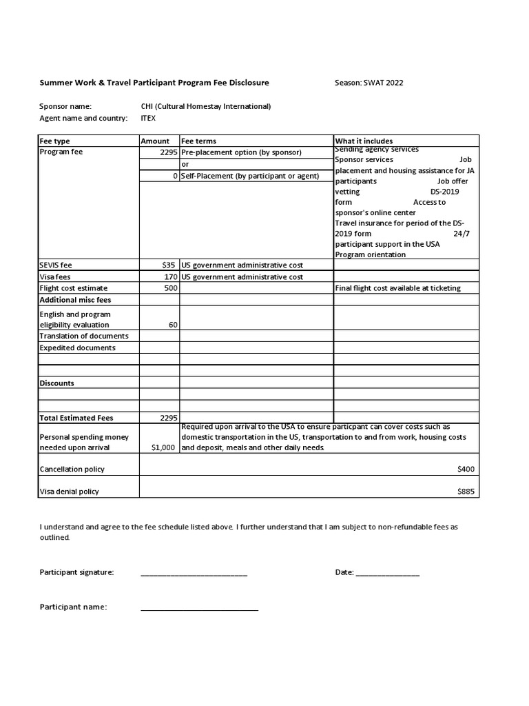 SWAT 2022 Fee Disclosure Overview | PDF