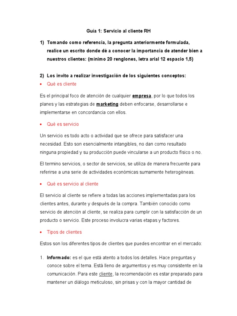 Servicio Al Cliente Dany1 | PDF | Planificación de recursos ...