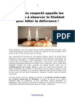 Un Rabbin Respecté Appelle Les Non Juifs À Observer Le Shabbat
