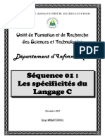 Séquence 1 - Les Spécificités Du Langage C - Copie