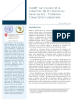 Investir Dans La Paix Et La Prévention de La Violence Au Sahel-Sahara: Troisièmes Conversations Régionales