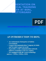 A Presentation On Practical Training Taken at BSNL, Chittorgarh