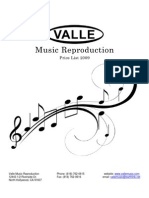 Valle Music Reproduction 12443 1/2 Riverside Dr. North Hollywood, CA 91607 Phone: (818) 762-0615 Fax: (818) 762-0616 Website: Email