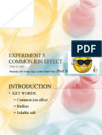 Experiment 5: Common Ion Effect: Prof. Kreza Ligaya