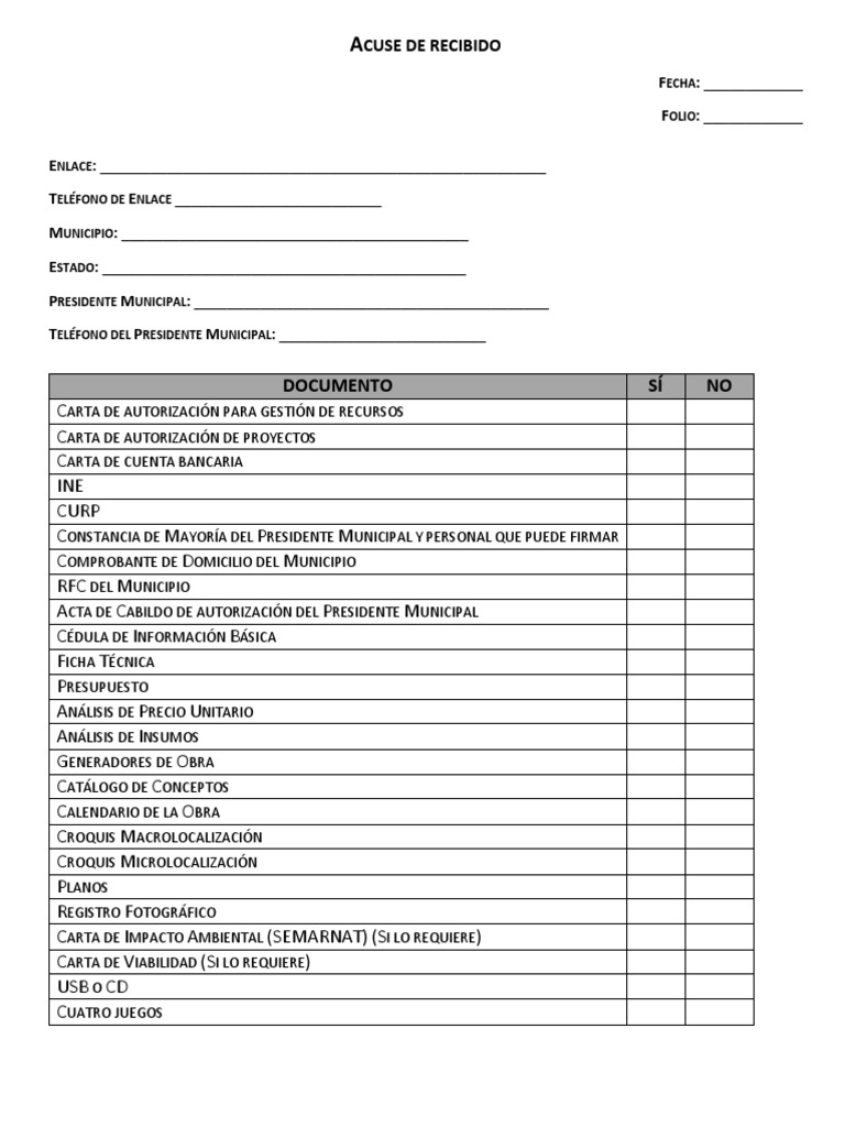 Check List Municipio y Constructora | PDF | Economias