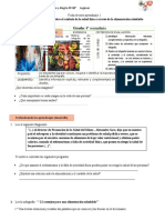 Ficha de Autoaprendizaje 1 Reflexionamos Sobre El Cuidado de La Salud Física A Través de La Alimentación Saludable