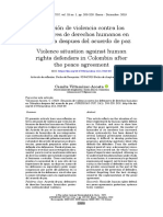 Situación de violencia contra los defensores de derechos humanos en Colombia