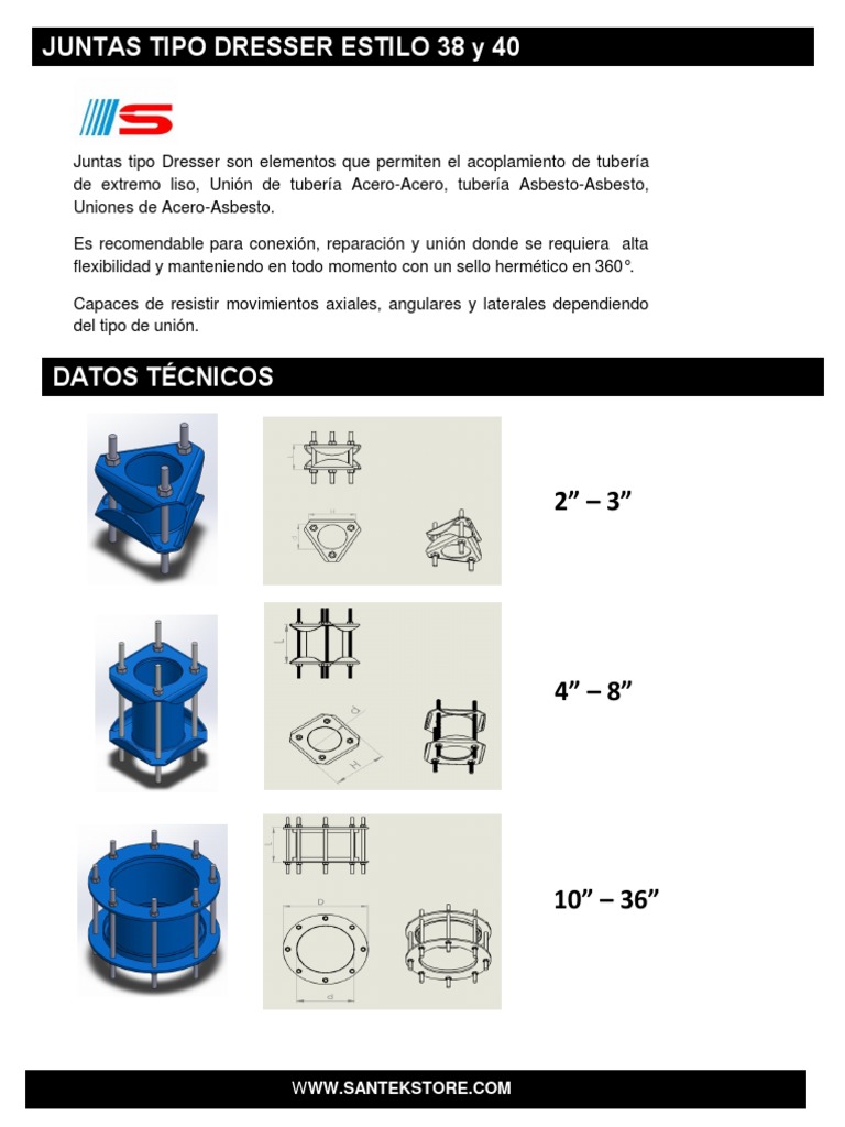 Ficha Tecnica Junta Dresser 38 y 40 PDF