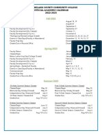 Westmoreland County Community College Official Academic Calendar 2022-2023