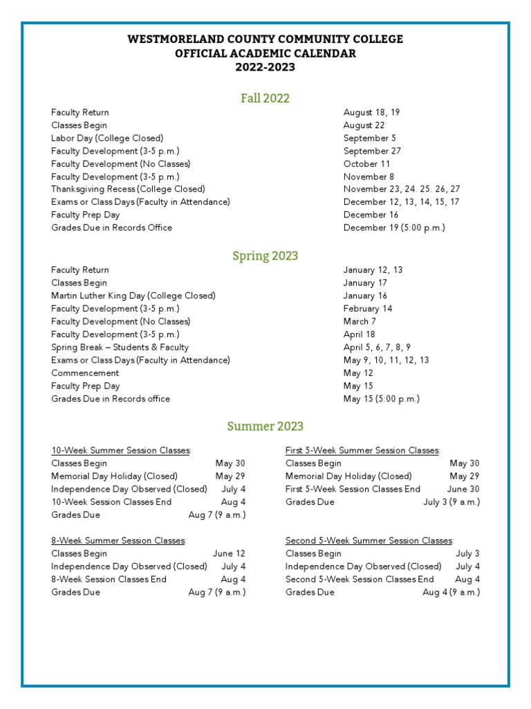 2022 2023 Official Academic Calendar | PDF | Academic Term | Social