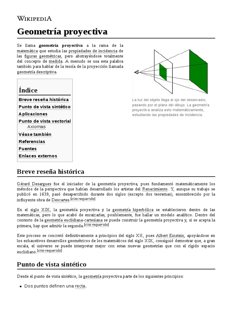 Geometría_proyectiva PDF Geometría proyectiva Espacio vectorial