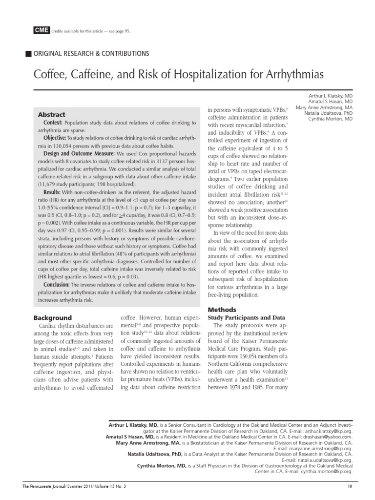 14 Risk of Hospitalization Coffee | PDF | Cardiovascular System | Caffeine