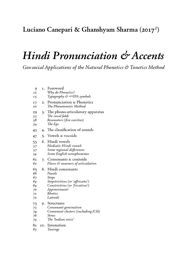 Hindi Pronunciation " Accents Luciano Canepari " Ghanshyam Sharma