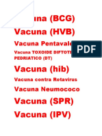 Calendario de Vacunas 2