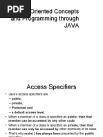 Object Oriented Concepts Through Java