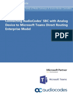 Mediant SBC With Analog Device To Teams Direct Routing Enterprise Model Configuration Note Ver72