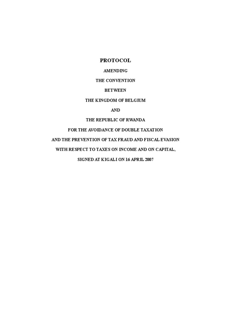 DTC Agreement Between Belgium and Rwanda | PDF