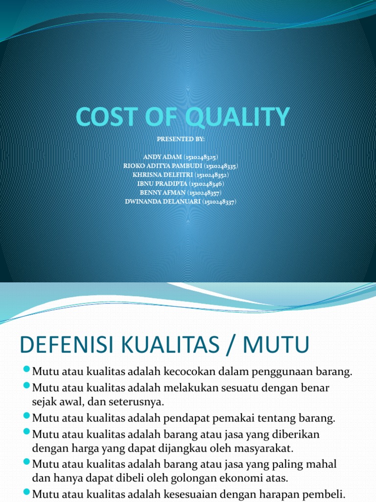 Cost of Quality PDF