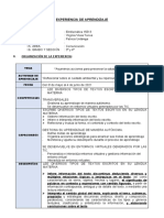 EXPERIENCIA DE APRENDIZAJE. 3º y 4º Del 31 de Mayo Al 4 de Junio