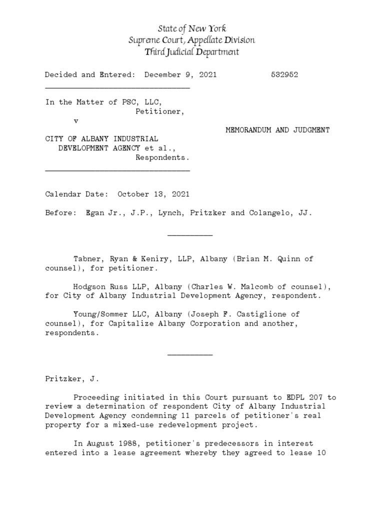 New York Eminent Domain Case Ruling | PDF | Eminent Domain | Redevelopment