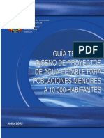 Guía Técnica de Diseño de Proyectos de Agua Potable Para Poblaciones Menores a 10.000 Habitantes