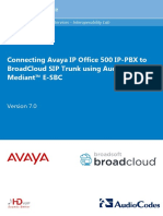 LTRT 12460 Avaya Ip Office 500 Ip PBX With Broadcloud Sip Trunk Using Mediant e SBC Configuration Note