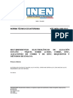 Requisitos y métodos de ensayo para recubrimientos electrolíticos de aleación estaño-níquel