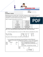 NAME: - DATE: - Level: SCORE: - LEARNING CENTER