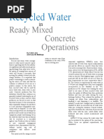 Ready Mixed Concrete Operations: Recycled Water