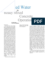 Ready Mixed Concrete Operations: Recycled Water
